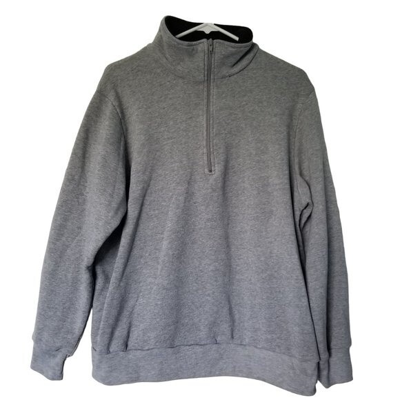 Haband Gray 1/4 Zip Sweatshirt Pullover Large - Picture 1 of 3